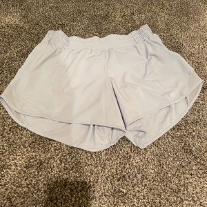 Light gray lulu running shorts